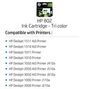 HP 802 Small Tri-color Original Ink Cartridge (CH562ZZ)